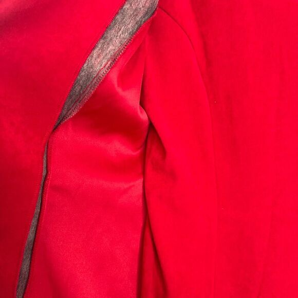 Fashion Bug Power Red Velvet Attached Embroidered Jacket Dress Sz 10P - Picture 6 of 11